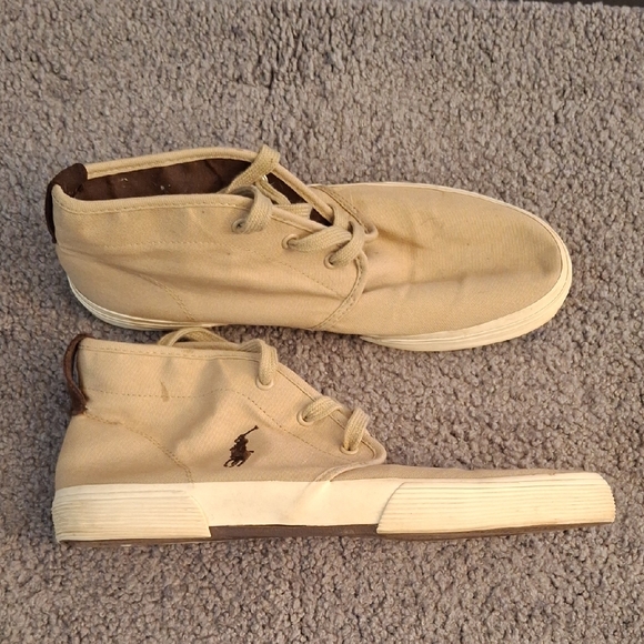 Polo by Ralph Lauren Men's Floosmoor Mid Cut Canvas Sneakers Sz 10.5D - Picture 1 of 16